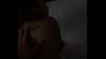 POV in a dark motel room with filipina petit screamer